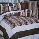 KING Suede Black / Brown Comforter set Curtain Set 16