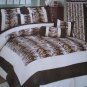 Queen Short Fur and Micro Suede Tiger Skin Printing Comforter Set
