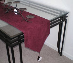 15x90" Double Layer Bonded Micro Suede Table Runner Burgundy ( Wine )