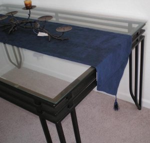 15x90" Double Layer Bonded Micro Suede Table Runner Navy Blue