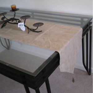 15x90" Double Layer Bonded Micro Suede Table Runner Beige ( Tan )