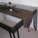 15x90" Double Layer Bonded Micro Suede Table Runner Dark Olive Green