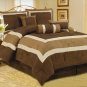 Queen High Quality Micro Suede Comforter Set bedding-in-a-bag, Brown - Tan