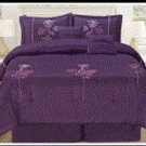Queen Size Luxury Oversize Purple Embroidery Comforter Set