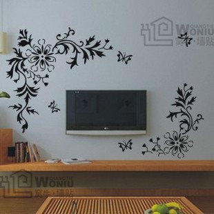 Wall decals and vinyl wall art - peony flower bine decal sticker