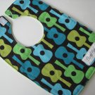 Groovy Guitars Minky Baby Bib
