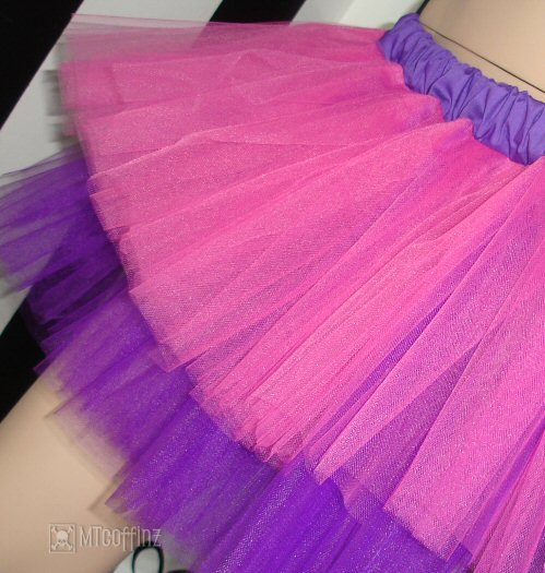 Neon Pink Purple Kawaii Ballet Adult Tutu Tulle Skirt Large