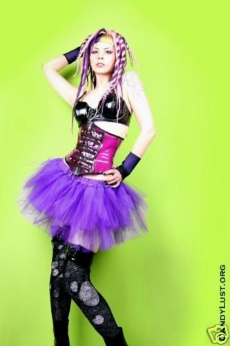 Royal Purple Cyber Goth Faerie Adult Tulle Tutu Skirt Large 0652