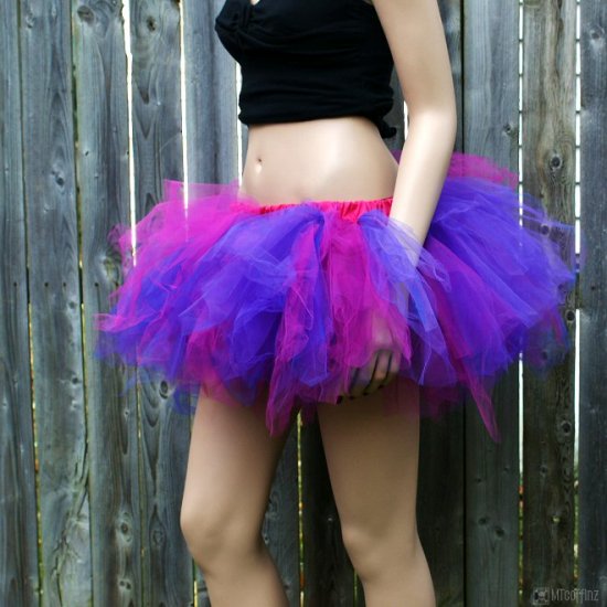 Cheshire Cat Pink Purple Retro Adult TuTu Tulle Skirt Large