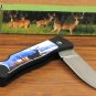 Foldable Deer Scene Stylish and Trendy Knife with Lock Blade Light Weight