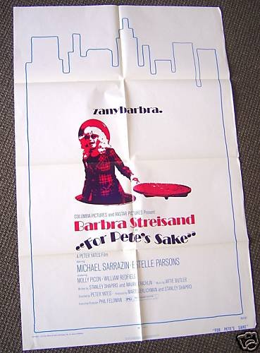 BARBRA STREISAND Original FOR PETE'S SAKE Movie POSTER