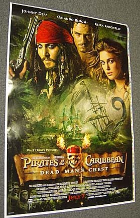 JOHNNY DEPP Original PIRATES OF THE CARIBBEAN Poster