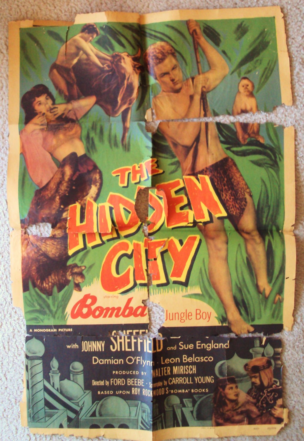 JOHNNY SHEFFIELD HIDDEN CITY Bomba JUNGLE BOY Poster