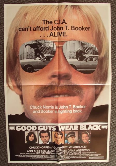 CHUCK NORRIS Original GOOD GUYS WEAR BLACK Movie POSTER