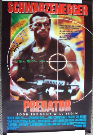 PREDATOR Original MINT Poster ARNOLD SCHWARZENEGGER War Film 1987 Combat Action