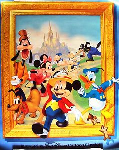 2 Disney Baseball Posters Mickey Mouse At Bat w/Goofy Minnie On The Mound  HTF