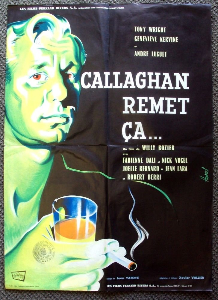 CALLAGHAN REMET CA Original FRENCH Movie Poster TONY WRIGHT Willy ...