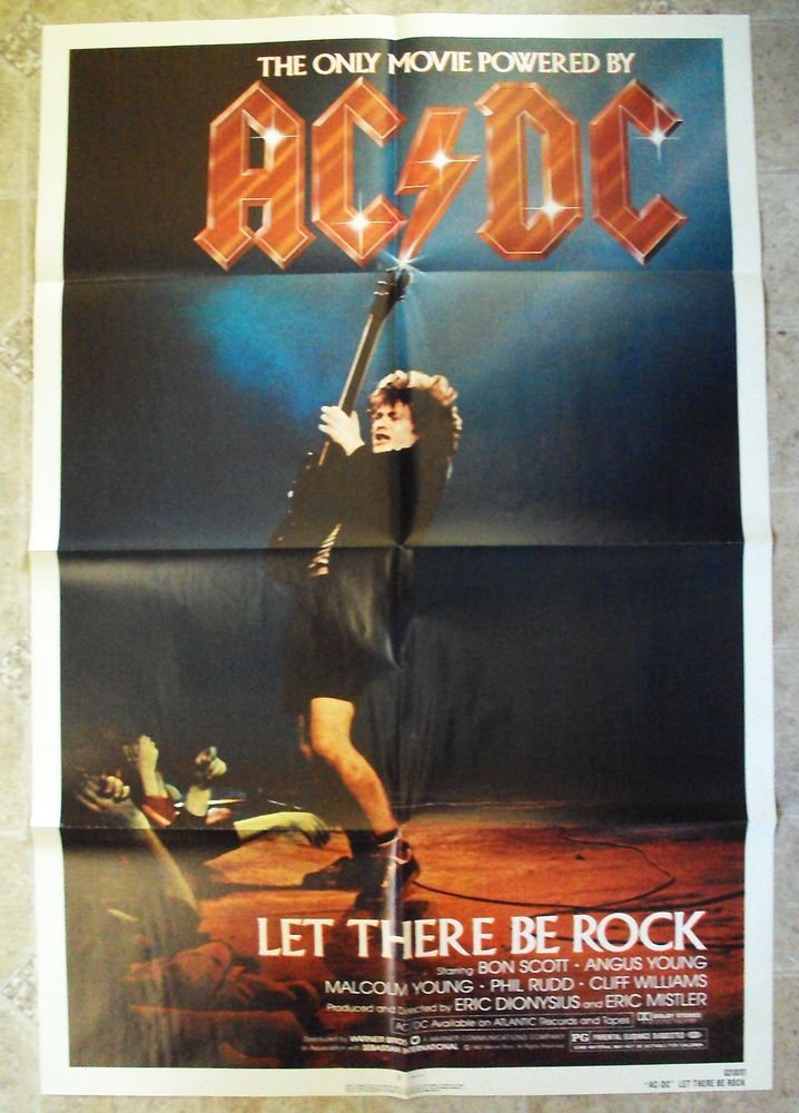 AC/DC Let There Be Rock BON SCOTT 1-Sheet Movie POSTER Angus Young ...
