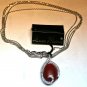 MADE IN ITALY VALENZA 18K WHITE GOLD CHAIN WITH CORAL AND DIAMONDS PENDANT