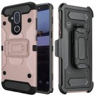Alcatel 7 (2018) Phone Case Robust Rugged Holster Clip Case - Rose Gold