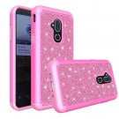 Alcatel 7 (2018) Phone Case Glitter Bling Diamond Tough Hybrid - Hot Pink/Hot Pink