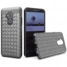 Alcatel 7 (2018) Phone Case Woven Textured Design Dual layer Hybrid - Grey