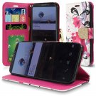 Alcatel 7 (2018) Phone Case Bling Flip Credit Card Design Wallet - Purple Lily