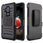 Alcatel 7 (2018) Phone Case Hybrid Side Kickstand With Holster Clip - Black+Black