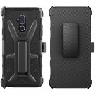 Alcatel Revvl 2 Plus (2018) Phone Case Ultimate Rugged 3 in 1 Combo Holster Clip Case - Black/Black