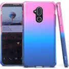 Alcatel Revvl 2 Plus (2018) Case Premium Three Tone Shockproof TPU 1.8mm Thick - Pink/Blue/Dark Blue