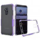 Alcatel Revvl 2 Plus (2018) Case Ultra Edge Sturdy Shockproof Bumper Transparent PC TPU Clear/Purple
