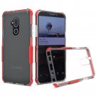 Alcatel Revvl 2 Plus (2018) Case Ultra Edge Sturdy Shockproof Bumper Transparent PC TPU Clear/Red