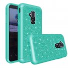Alcatel Revvl 2 Plus (2018) Phone Case Glitter Bling Diamond Tough Hybrid - Teal/Teal