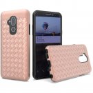 Alcatel Revvl 2 Plus (2018) Phone Case Woven Textured Design Dual layer Hybrid - Rose Gold