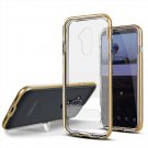 Alcatel Revvl 2 Plus (2018) Case Vitreous Crystal Clear Transparent Hybrid with magnetic stand Gold