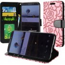 Alcatel Revvl 2 Plus (2018) Phone Case Wallet Flip Case Textured Rose Flower Design - Light Pink