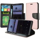 Alcatel Revvl 2 Plus (2018) Phone Case Wallet Flip Case Textured Carbon Fiber - Rose Gold