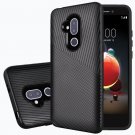 Alcatel Revvl 2 Plus (2018) Phone Case Textured Embossed Lines Hard Plastic PC TPU Hybrid - Black