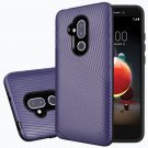 Alcatel Revvl 2 Plus (2018) Case Textured Embossed Lines Hard Plastic PC TPU Hybrid - Dark Purple