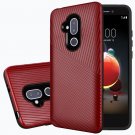 Alcatel Revvl 2 Plus (2018) Phone Case Textured Embossed Lines Hard Plastic PC TPU Hybrid - Red