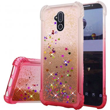 Alcatel Revvl 2 Plus (2018) Case Liquid Quicksand with Glitter Two Tone Color Design TPU - Hot Pink