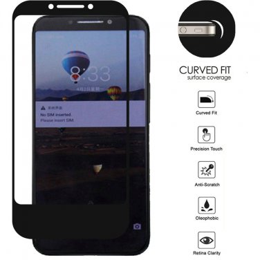 Alcatel Revvl 2 Plus (2018) Black edged Tempered Glass (Black)