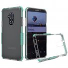 Alcatel 7 Folio Phone Case Premium Ultra Edge Sturdy Shockproof Bumper Transparent PC TPU Clear/Teal