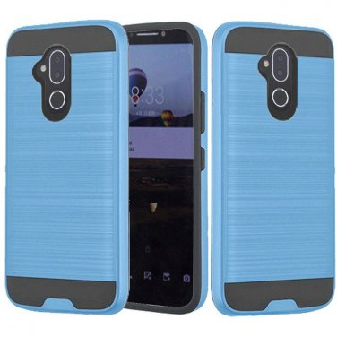 Alcatel 7 Folio Phone Case Simplistic Metallic Brushed Hybrid - Dark Blue