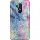 Alcatel 7 Folio Phone Case Marble Glitter Case - Colorful Galaxy