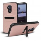 Alcatel 7 Folio Phone Case Majestic Shockproof Rubberized Matte Magnetic Kickstand - Rose Gold