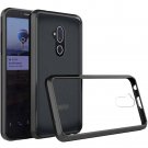 Alcatel 7 Folio Phone Case Bumper Premium Slim Clear Transparent Hard PC TPU Hybrid - Clear+Black