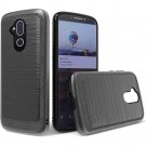 Alcatel 7 Folio Phone Case Slim Brushed Hybrid with Design Edged Lining - Black