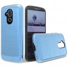 Alcatel 7 Folio Phone Case Slim Brushed Hybrid with Design Edged Lining - Dark Blue