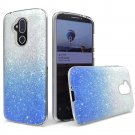 Alcatel 7 Folio Phone Case Two Tone Glitter Hybrid - Light Blue